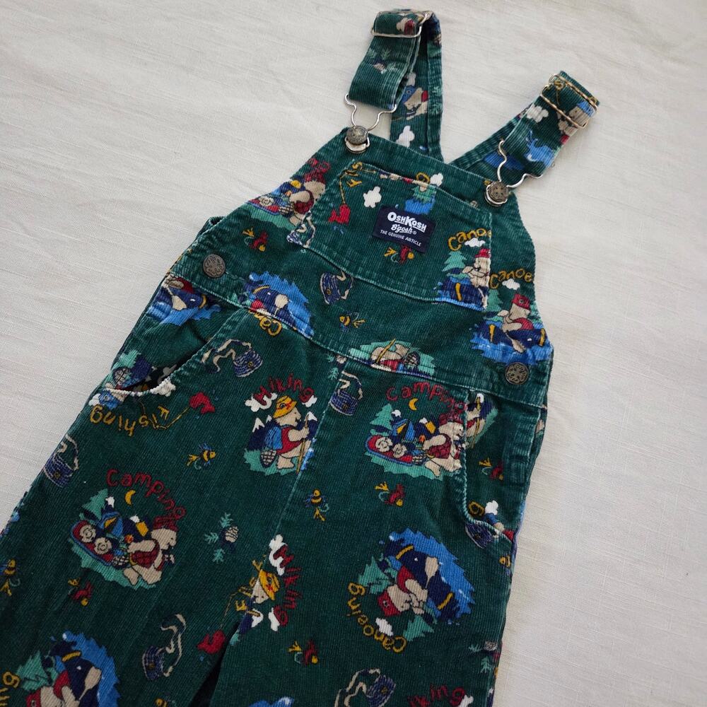 Vintage Oshkosh Camping Bears Overalls 4t - Picture 2 of 5